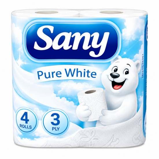 Тоалетна хартия SANY Pure White 4ка трипластова ароматизирана /9 пакета в чувал/